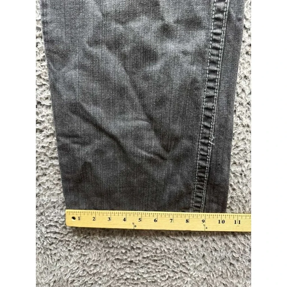 True Religion Ricky Relaxed Straight Distressed Denim Jeans Black Mens Size 38